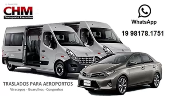 Vans e carros executivos da CHM Executive Transport para traslados a São Paulo